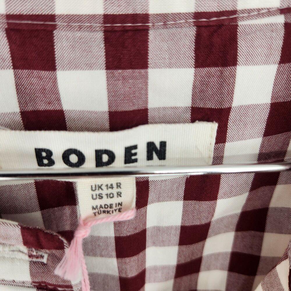 Boden Size 10R Gingham Red Ivy Cotton Midi Dress NWT $199 - Picture 3 of 11